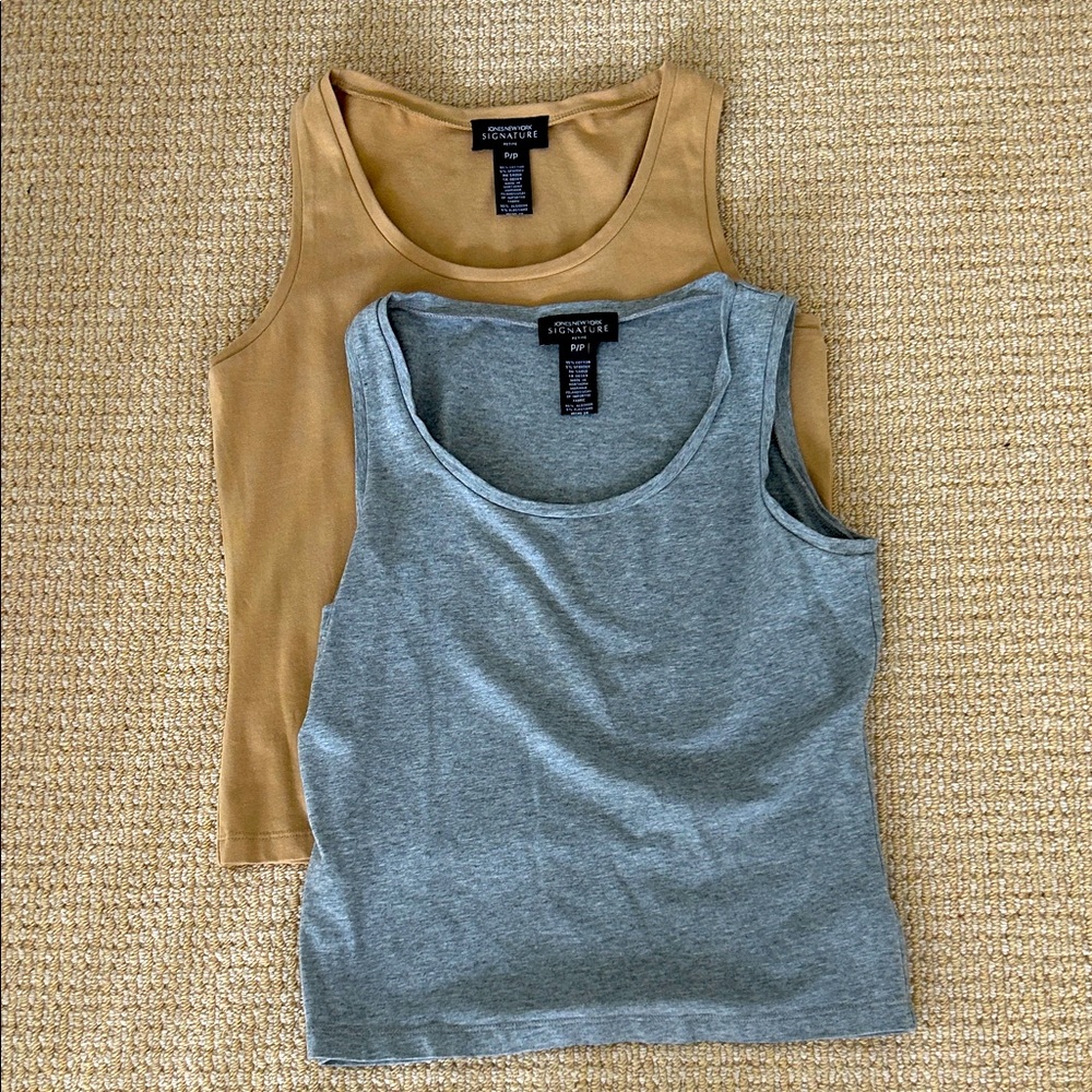 Women's Gray and Tan Tank Tops Jones of NY